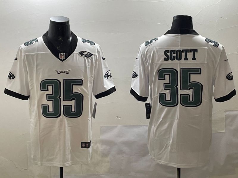 Men Philadelphia Eagles #35 Scott White Second generations 2025 Nike Vapor Limited NFL Jersey style 2